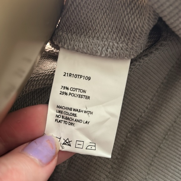 NWT Nap Loungewear Drawstring High Neck Sweatshirt Gray S - Picture 6 of 7